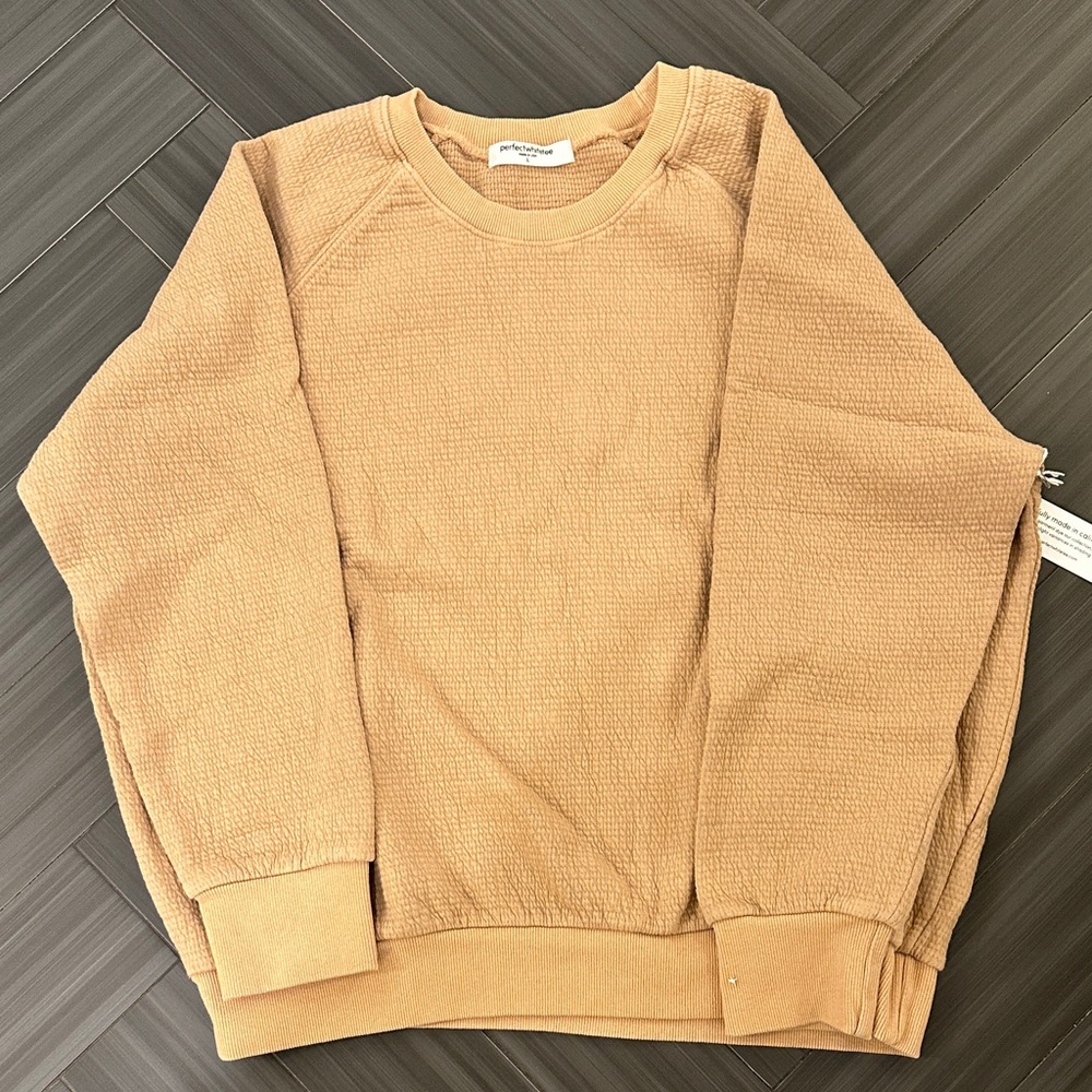 perfectwhitetee Allman Military Quilted  Crewneck Sweatshirt